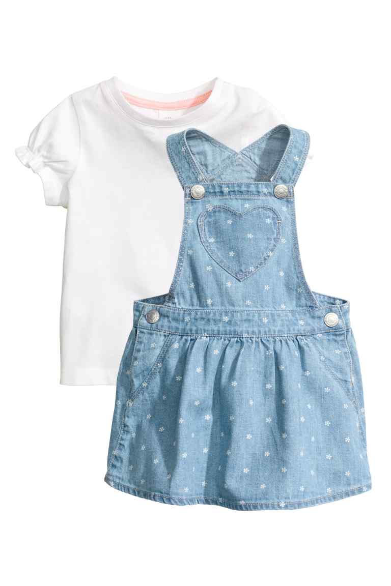 Dungaree dress and top